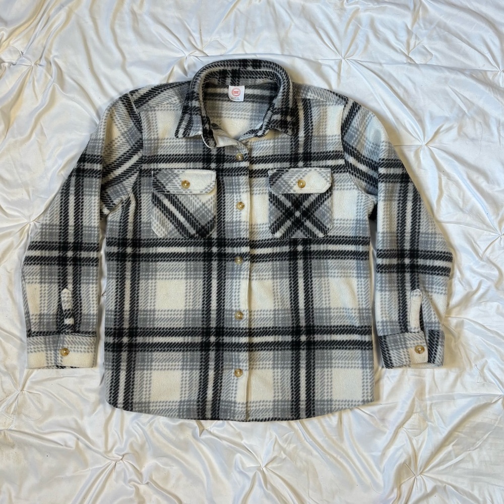 Wonder Nation Boys Button Up Fleece Shirt with Long Sleeves